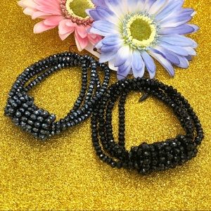 🍀 Faceted Glass Bead Stretch Bracelet